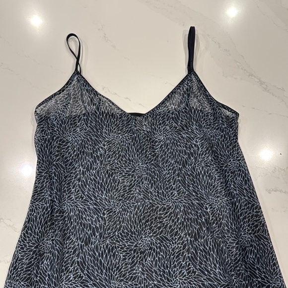 DKNY Sheer Slip Dress | Adjustable Straps | Size Medium | Navy Blue - Picture 2 of 5